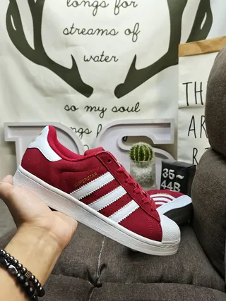 Adidas Superstar Zapatillas Lifestyle Burdeos y Blancos 5