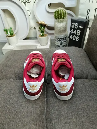 Adidas Superstar Zapatillas Lifestyle Burdeos y Blancos 8