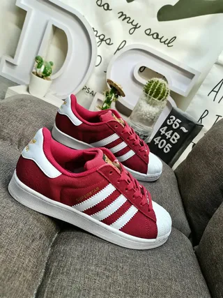 Adidas Superstar Zapatillas Lifestyle Burdeos y Blancos 9