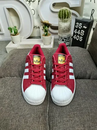 Adidas Superstar Zapatillas Lifestyle Burdeos y Blancos 10