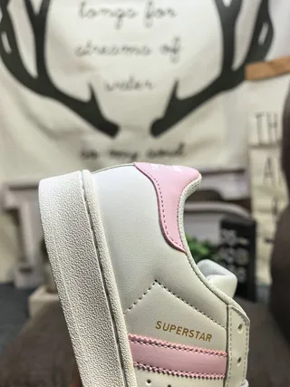 Adidas Superstar Tênis Lifestyle Branco e Rosa 3