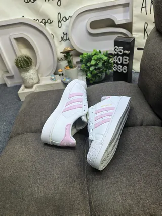 Adidas Superstar Tênis Lifestyle Branco e Rosa 6