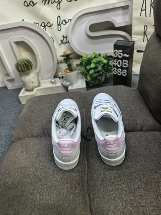 Adidas Superstar Tênis Lifestyle Branco e Rosa 8