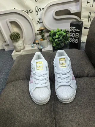 Adidas Superstar Tênis Lifestyle Branco e Rosa 10