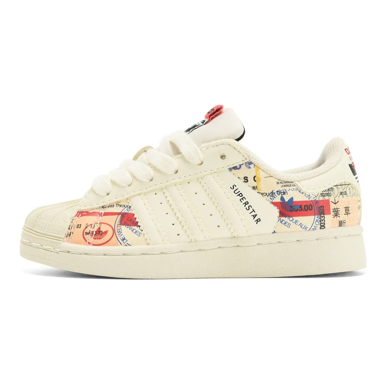 Adidas Superstar White Black Red Character Graphic Lifestyle Sneakers 3