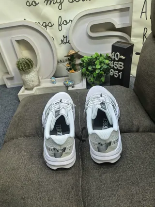 Adidas TERREX White Silver Mesh Upper Metallic Stripes Running Shoes 8