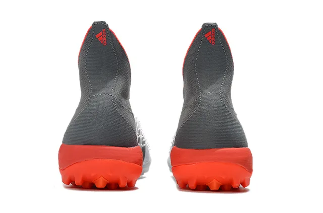 Adidas Blanc Gris Basse Coupe Collet Ajuste à Chaussette Tige Synthétique Texturé Supérieur Chaussures de Football pour Pelouse 4