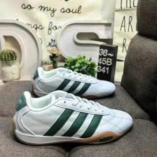 Adidas White Green Quilted Upper Three Stripes Lifestyle Sneakers