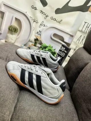 Adidas Chaussures Lifestyle Blanc et Vert Haut Matelassé Trois Rayures 7