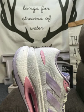 Adidas White Purple Engineered Mesh Upper Sculpted Foam Midsole Running Shoes 3