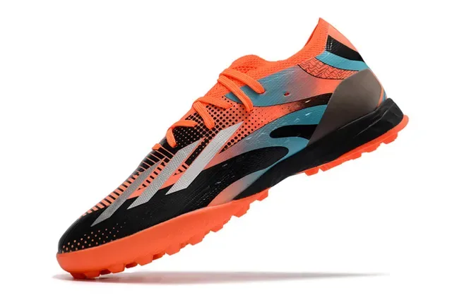 Adidas X Orange Black Chaussures de football low-cut maille synthétique et overlay pour turf 3
