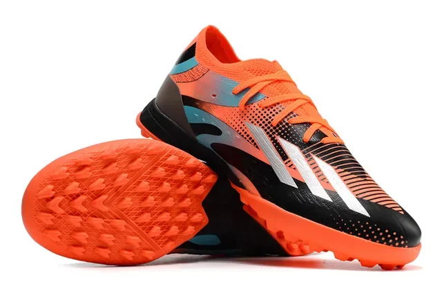 Adidas X Orange Black Chaussures de football low-cut maille synthétique et overlay pour turf 4