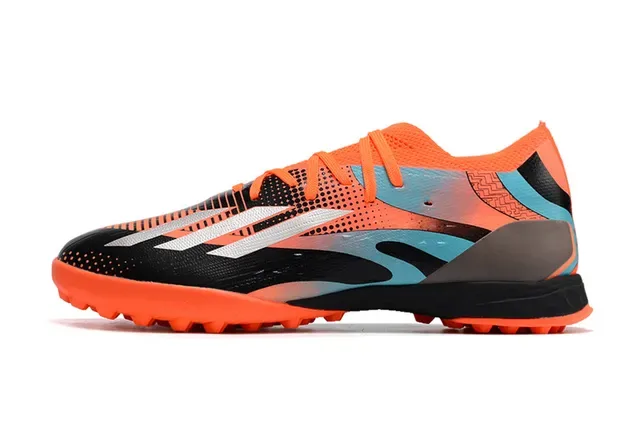 Adidas X Orange Black Chaussures de football low-cut maille synthétique et overlay pour turf 7