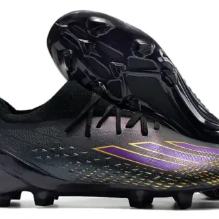 Adidas X Speedportal Negro Morado Dorado Tierra Firme Zapatos de Fútbol