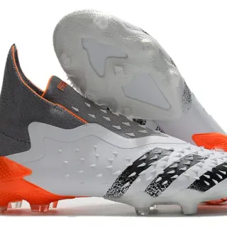 Adidas X White Orange High-Cut Sock-Fit Collar Molded TPU Cage Firm-Ground Soccer Shoes