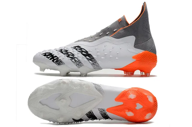 Adidas X Branco Laranja Alto Corte Colar Ajustável com Meia Jaula Molded TPU Solo Firme Sapatos de Futebol 2