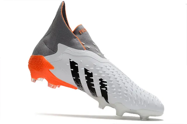 Adidas X Branco Laranja Alto Corte Colar Ajustável com Meia Jaula Molded TPU Solo Firme Sapatos de Futebol 3