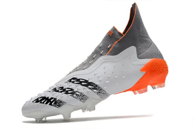 Adidas X Branco Laranja Alto Corte Colar Ajustável com Meia Jaula Molded TPU Solo Firme Sapatos de Futebol 4