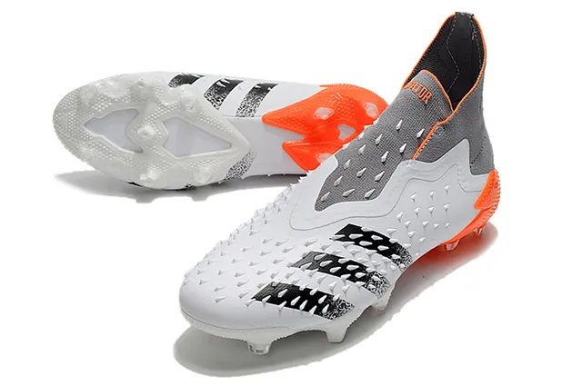 Adidas X Branco Laranja Alto Corte Colar Ajustável com Meia Jaula Molded TPU Solo Firme Sapatos de Futebol 6
