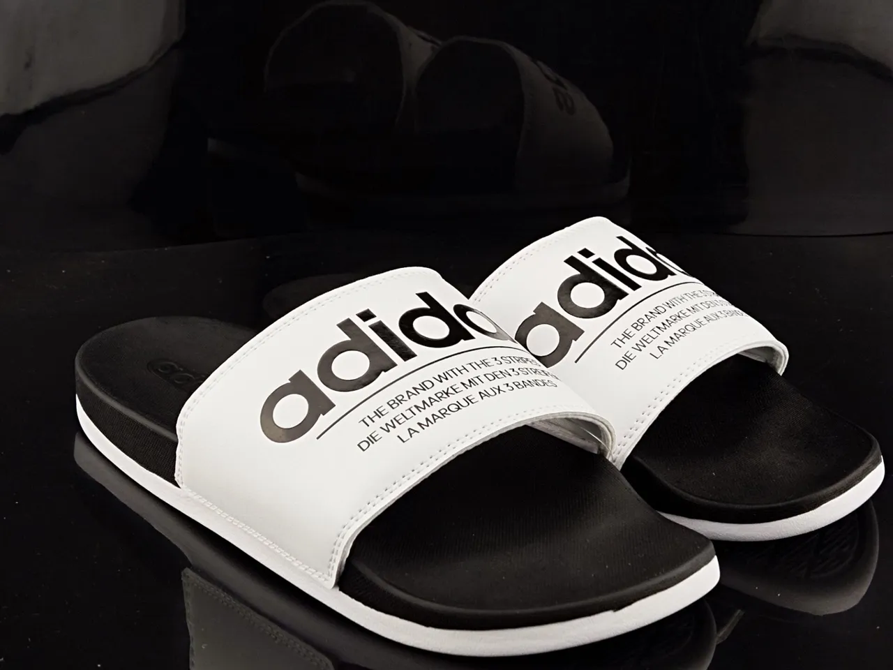 Adidas Yeezy Slide Black and White Slippers 4