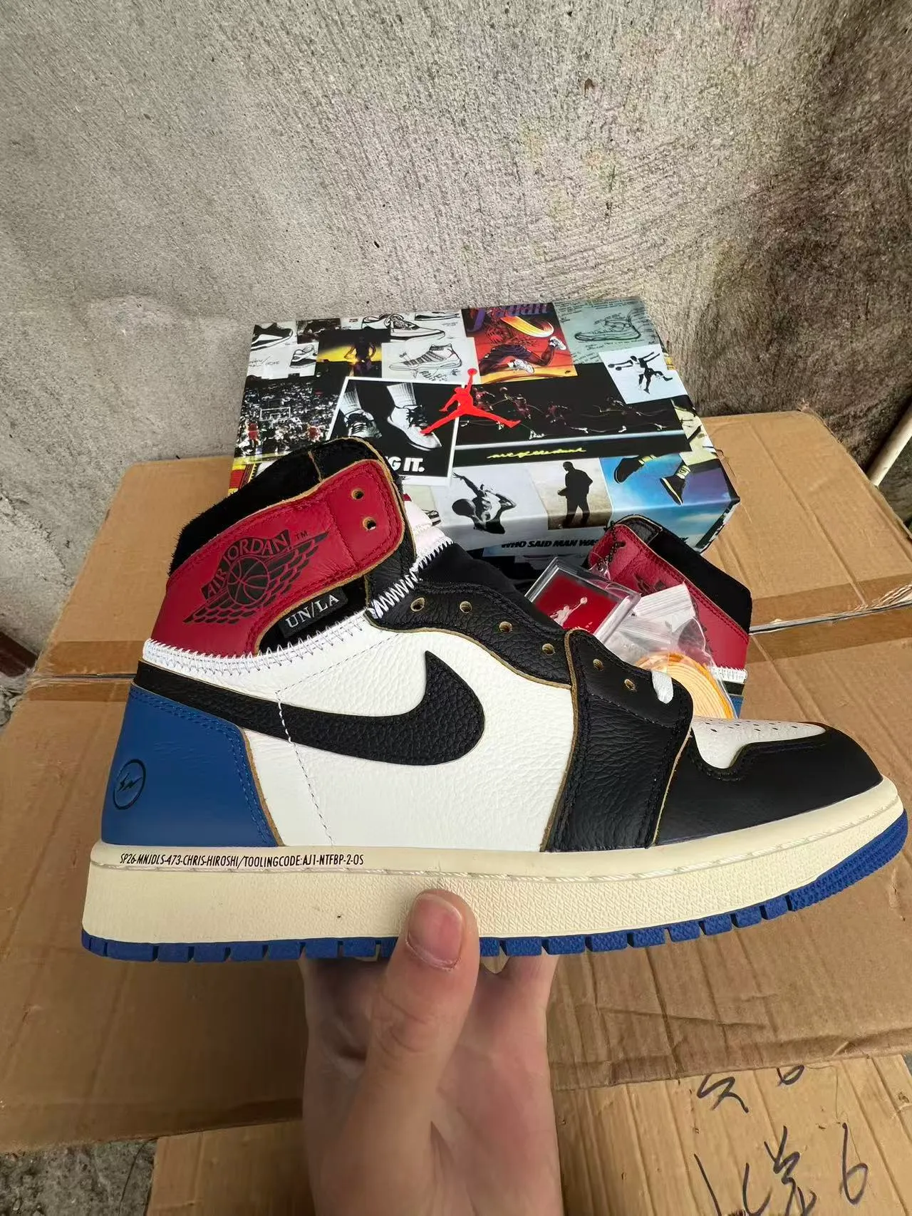 Tênis de basquete de couro multicolorido Air Jordan 1 High 7