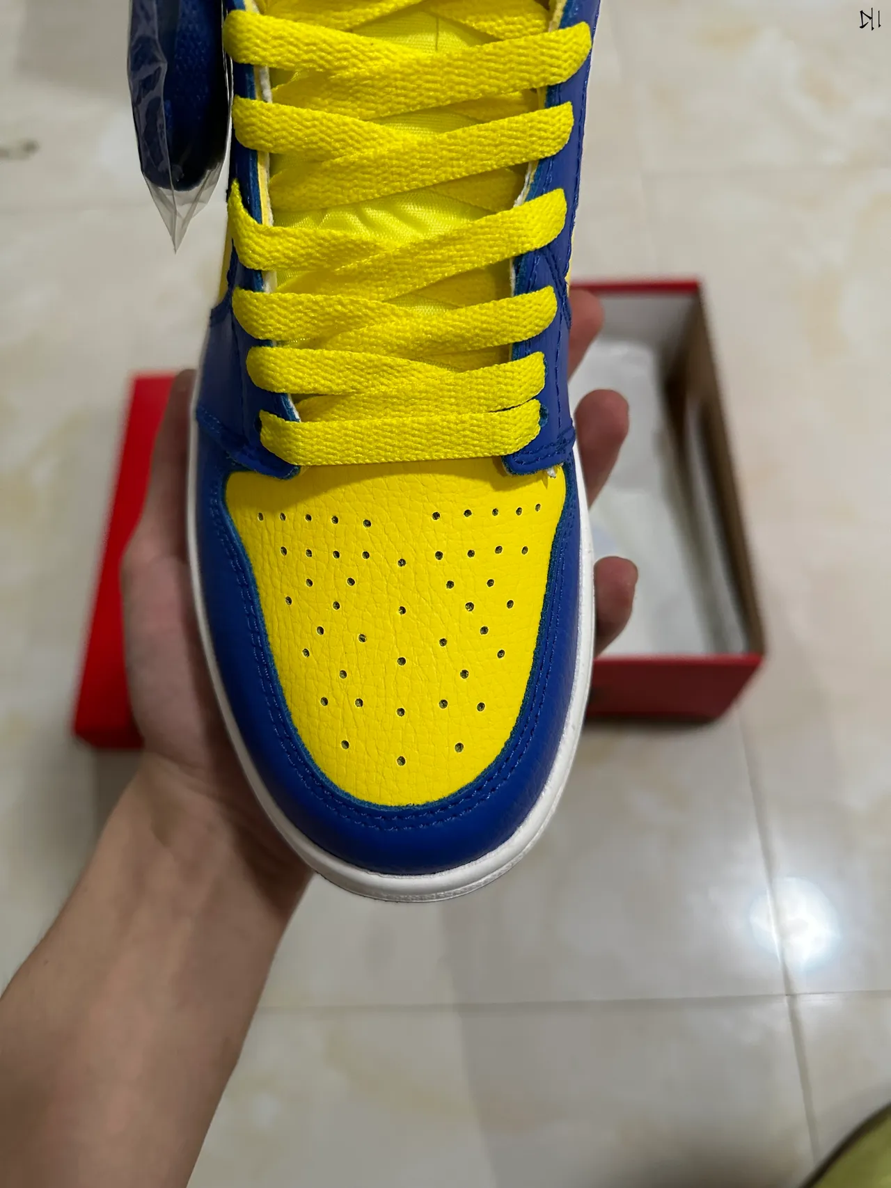 Air Jordan 1 Royal Blue et Yellow Chaussures de basket High-Top 3