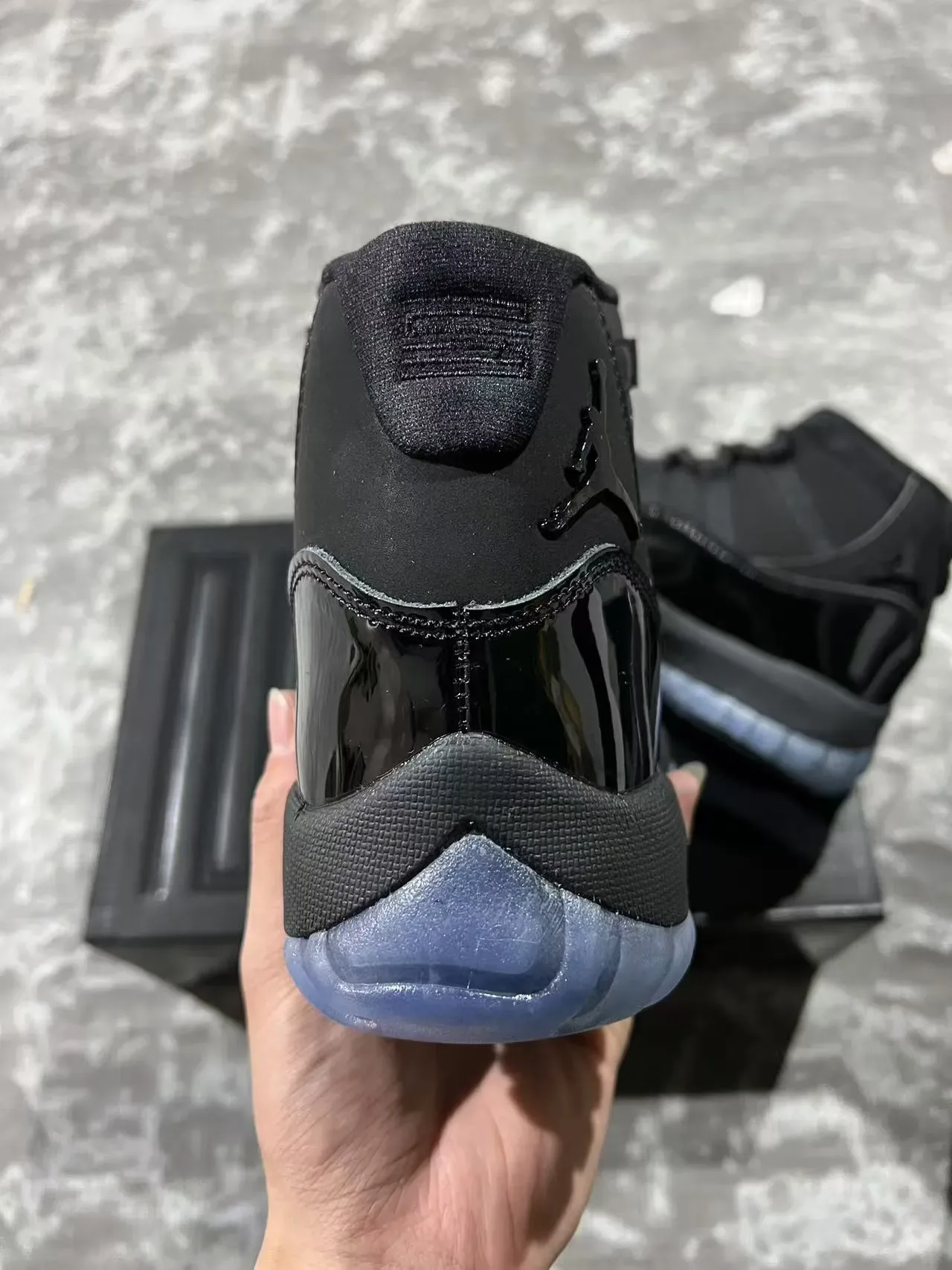 Air Jordan 11 Black Icy Blue Basketball Shoes 8