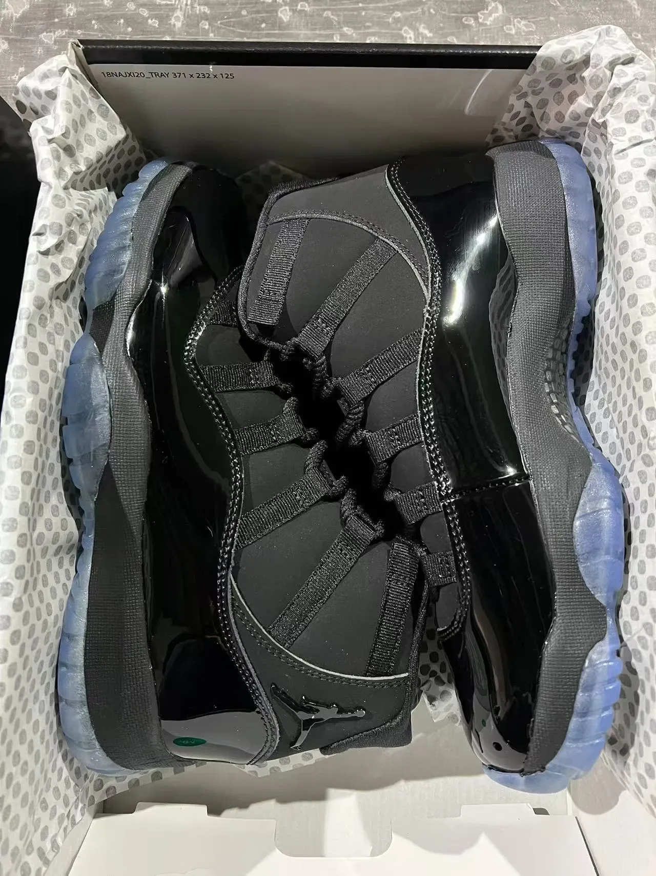 Air Jordan 11 Black Icy Blue Basketball Shoes 9