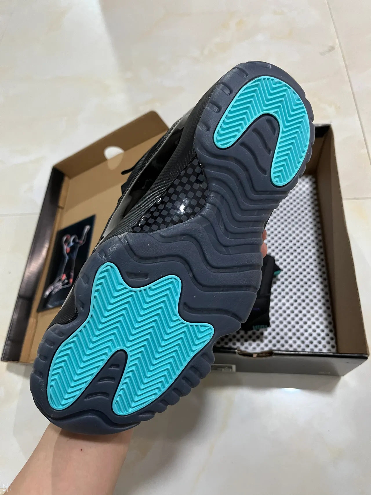 Air Jordan 11 Negro y Púrpura Jumpman Zapatos de Baloncesto 5
