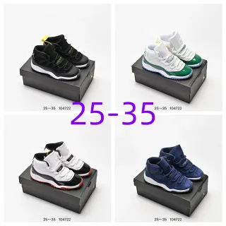 Tênis de basquete Air Jordan 11 sem cadarço com tira preto branco vermelho