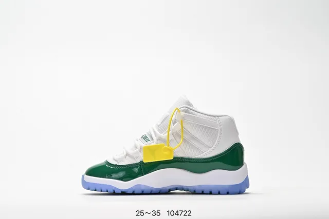 حذاء كرة السلة Air Jordan 11 بدون أربطة مع حزام باللون الأسود والأبيض والأحمر 6