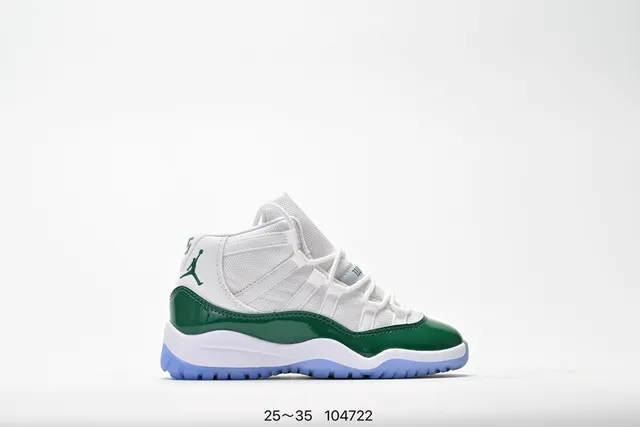 حذاء كرة السلة Air Jordan 11 بدون أربطة مع حزام باللون الأسود والأبيض والأحمر 7