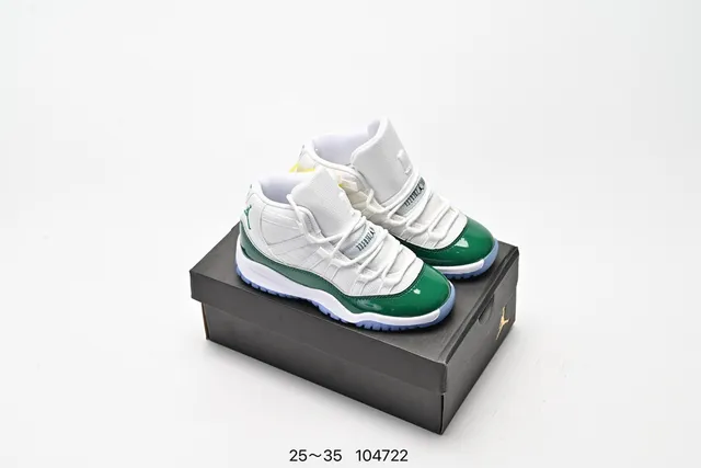 حذاء كرة السلة Air Jordan 11 بدون أربطة مع حزام باللون الأسود والأبيض والأحمر 14
