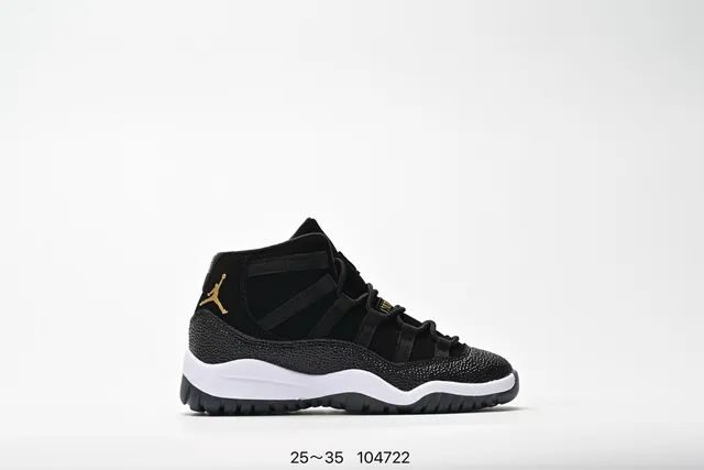 حذاء كرة السلة Air Jordan 11 بدون أربطة مع حزام باللون الأسود والأبيض والأحمر 15
