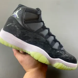 Air Jordan 11 Marbled Black Translucent Lime Green Zapatillas de Baloncesto