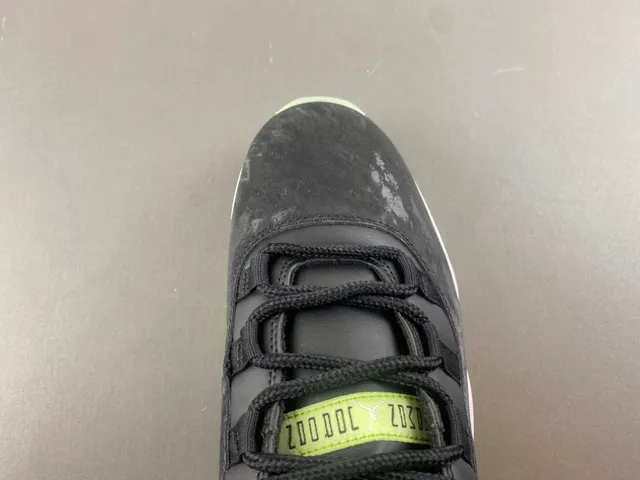Air Jordan 11 Marbled Black Translucent Lime Green Tênis de Basquete 5