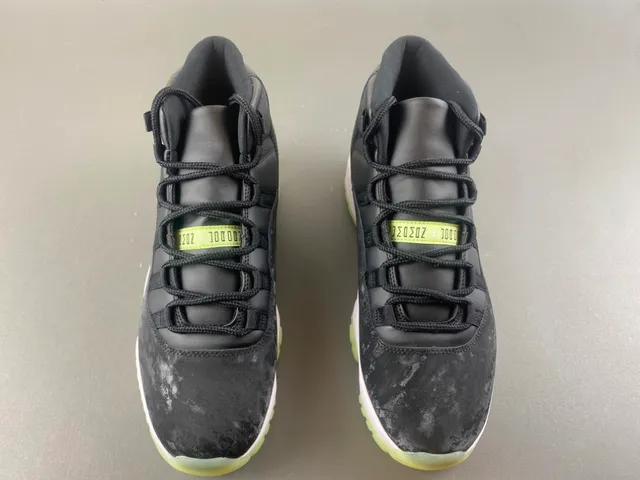 Air Jordan 11 Marbled Black Translucent Lime Green Tênis de Basquete 11