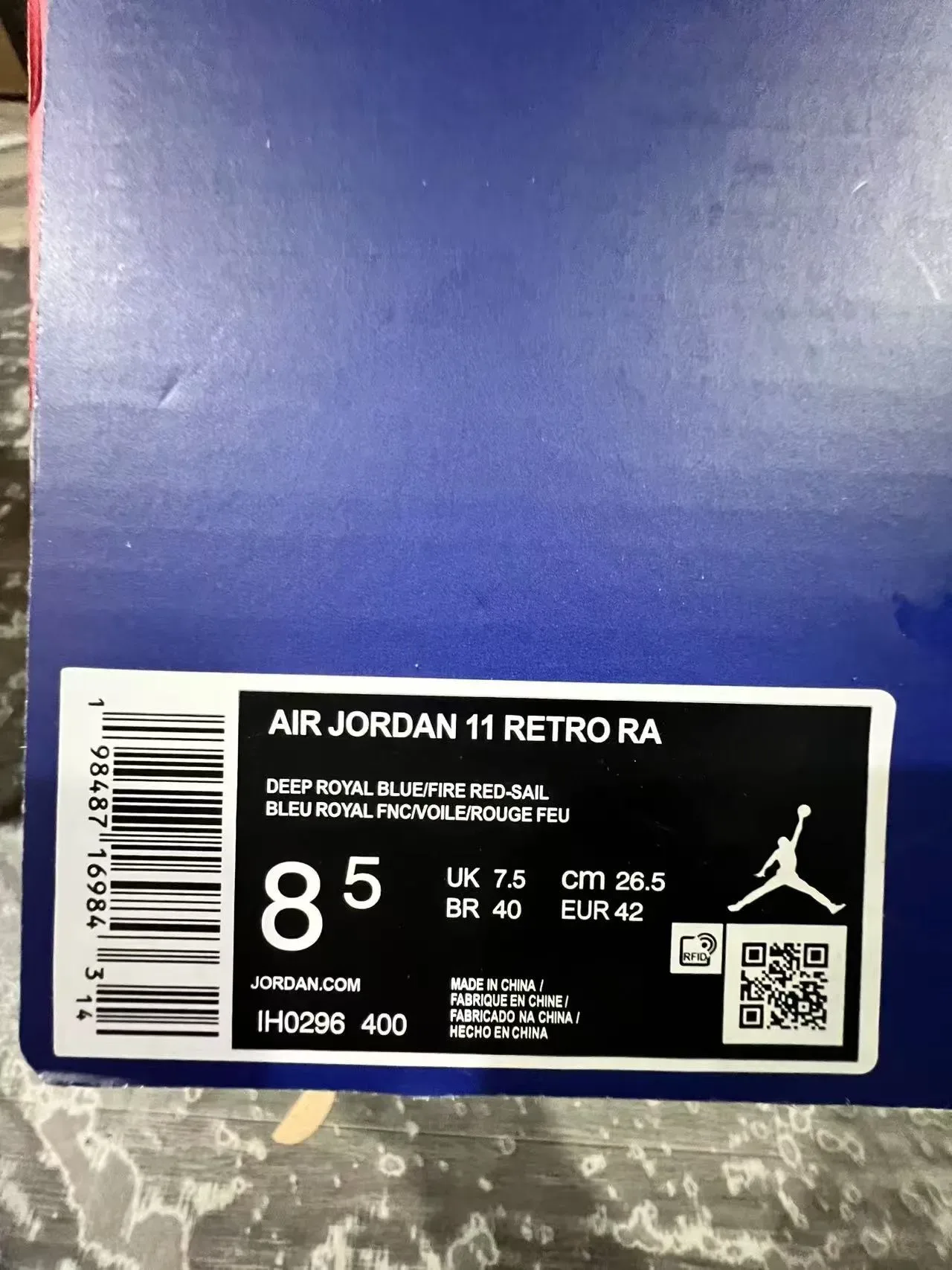 Air Jordan 11 White Royal Blue Patent Leather Basketball Shoes 10