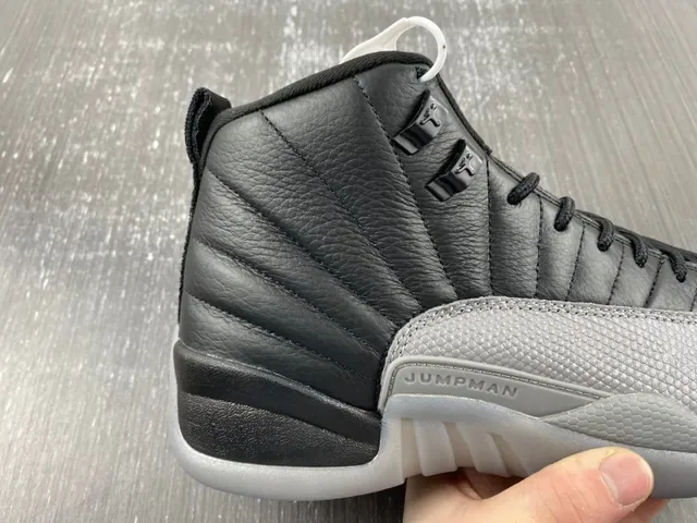 Air Jordan 12 Black and Gray Basketball Shoes 5
