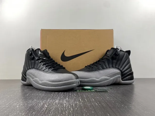 Air Jordan 12 Black and Gray Basketball Shoes 14