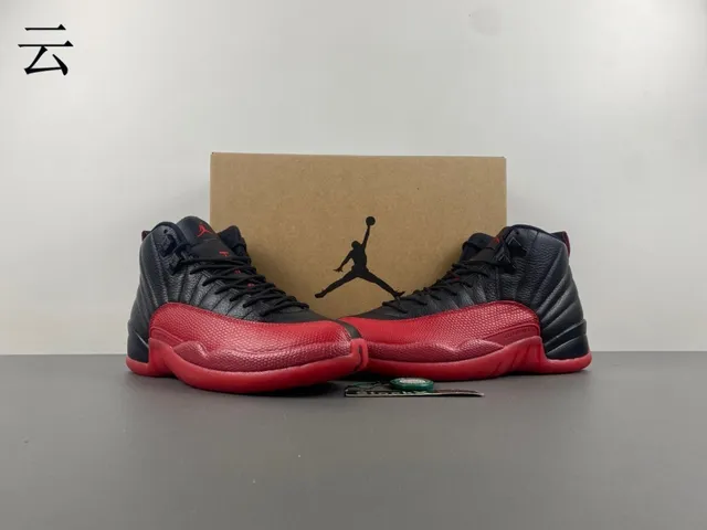 Air Jordan 12 কালো এবং লাল বাস্কেটবল জুতা 5