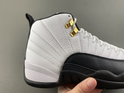 Tênis de basquete Air Jordan 12 branco preto dourado 3