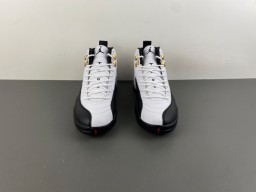 Tênis de basquete Air Jordan 12 branco preto dourado 12