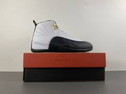 Tênis de basquete Air Jordan 12 branco preto dourado 16