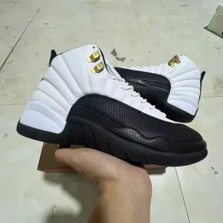 Air Jordan 12 सफेद काला सुनहरा बास्केटबॉल जूते