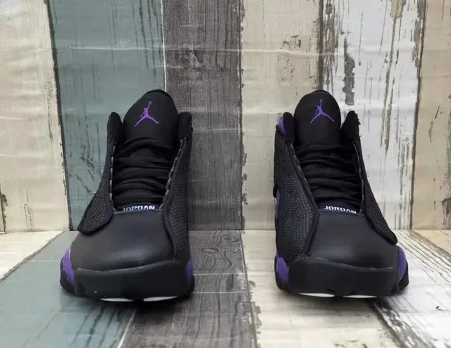 Air Jordan 13 Zapatos de Baloncesto Negro y Púrpura 6