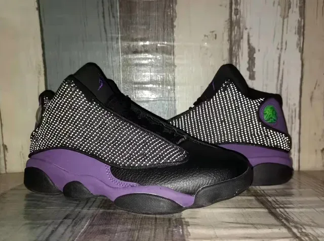 Air Jordan 13 Zapatos de Baloncesto Negro y Púrpura 7