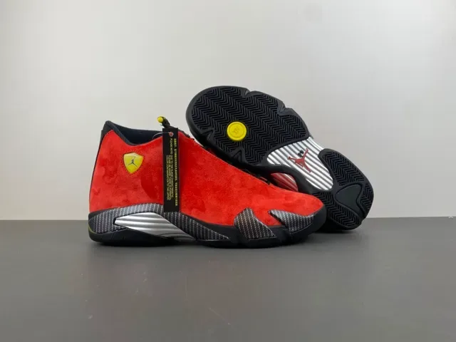 Air Jordan 14 أحذية كرة السلة الحمراء من السويدي بألياف الكربون 12