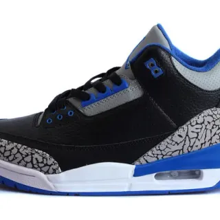 Air Jordan 3 Tênis de Basquete Preto Cimento Azul