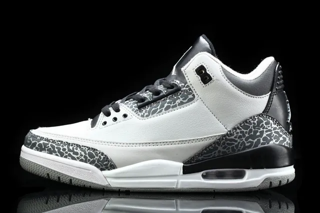 Air Jordan 3 Tênis de Basquete Preto Cimento Azul 3